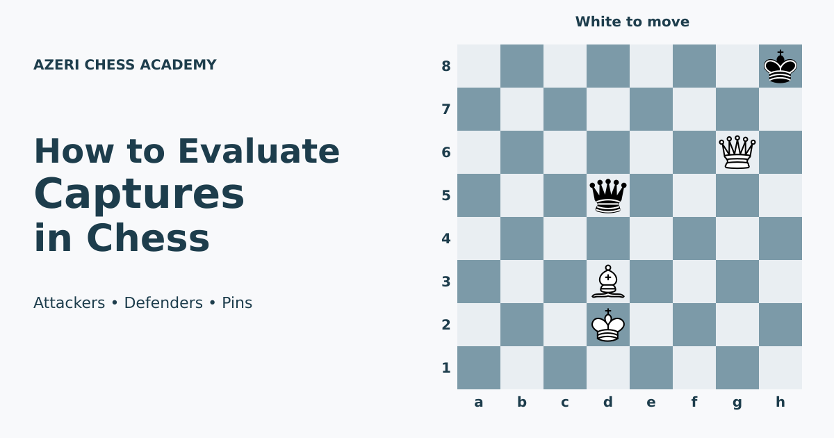 How to Evaluate Captures in Chess, illustrated with a chess position and a pinned bishop.